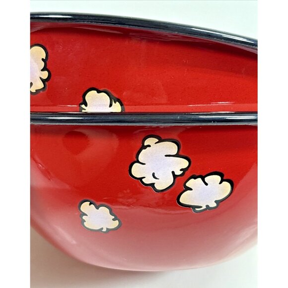 Crow Canyon Home Enamel Popcorn Bowls Red Ceral Bowls Set of 2 - Picture 5 of 7